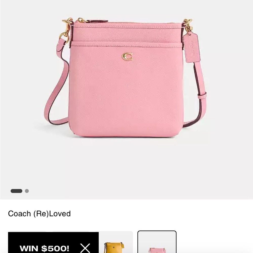 Coach Pink Crossbody Bag with Gold Hardware